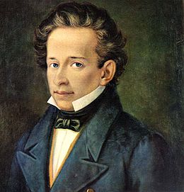 Giacomo Leopardi, disegno di L. Lolli, 1826. 27 KB